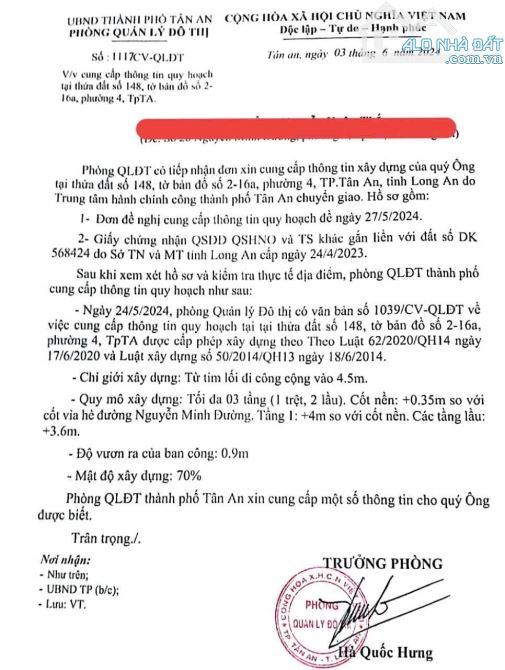 ✅ Bán đất thổ đường 8m hẽm Nguyễn Minh Đường và QL 1A thuộc Phường 4 , TP Tân An _ 5x20m2 - 7