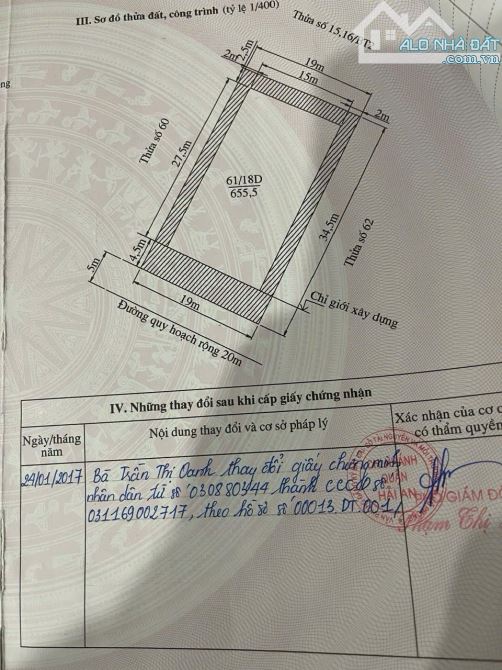 Bán lô biệt thự 655 M lô 18 Lê Hồng Phong Đằng Lâm Hải An