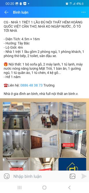 Nhà 2 phòng full nội thất gần đh FPT - 1