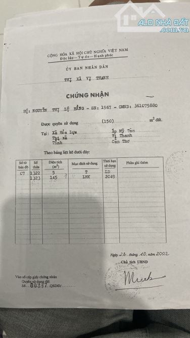 Cần Tiền Bán Gấp Đất SHR Tại Đường Trần Hưng Đạo, Khu Vực 4,P 5,Vị Thanh,Hậu Giang - 1