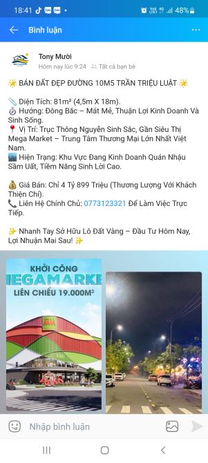 Bán Đất MT Kinh Doanh Quán Nhậu, Đường Trần Triệu Luật. Hòa Minh. Liên Chiểu. Đà Nẵng - 1