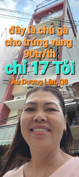 Bán nhà đường oto 8m Âu Dương Lân, q8.102m2(4.2×25), 5tang thang máy. Chỉ 17ty. TL - 4