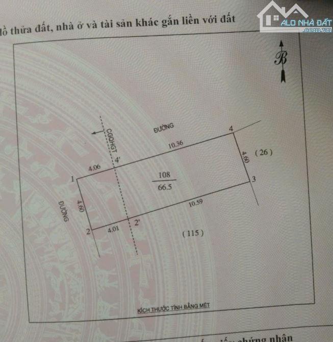 Bán lô đất 66,5m2, đặng văn thụy,khối 15 phường cửa nam,TP vinh, nghệ An