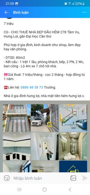 Nhà đẹp mặt tiền hẻm gần chợ Tầm Vu - 1