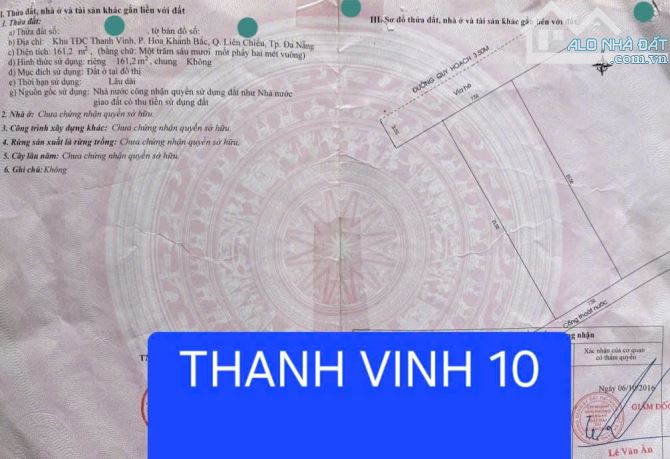 🔴BÁN ĐẤT THỔ CƯ 162M2, THANH VINH 10, HOÀ KHÁNH BẮC, ĐÀ NẴNG - 1