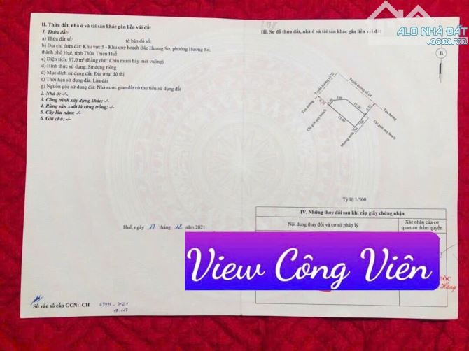 MẶT TIỀN HƯƠNG SƠ VIEW CÔNG VIÊN. TP HUẾ - 2