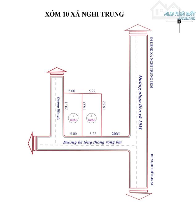 bán lô đất xóm 10 nghi trung , nghi lộc hướng đông nam giá 650 triệu - 1