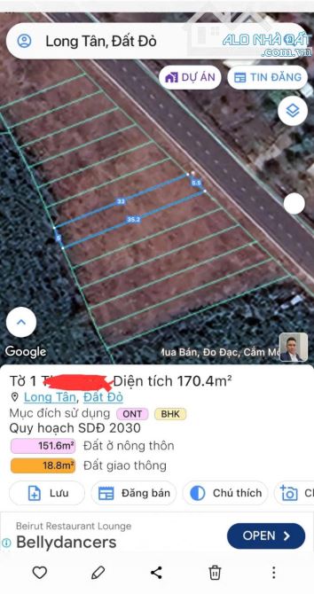 BÁN 1985 M2 ĐẤT MẶT TIỀN 12M .CHỈ 5 TRIỆU/M2 TẠI KCN ĐÁ BẠC LONG TÂN, ĐẤT ĐỎ.SỔ SẴN. - 2