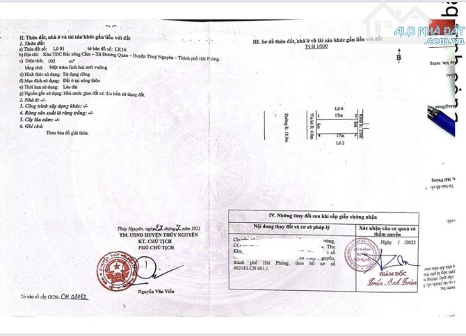 Bán vài lô trục 26m tại Áp Tràn - Thuỷ Nguyên đủ vị trí GIÁ TỪ 5.5x tỷ 102m2