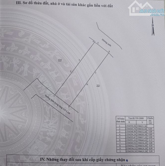 Đất Thái Thông 2 cách vòng xoay Vĩnh Thái chỉ vài trăm mét - DT : 94,3m2 ( ngang 5m ). Hướ - 3