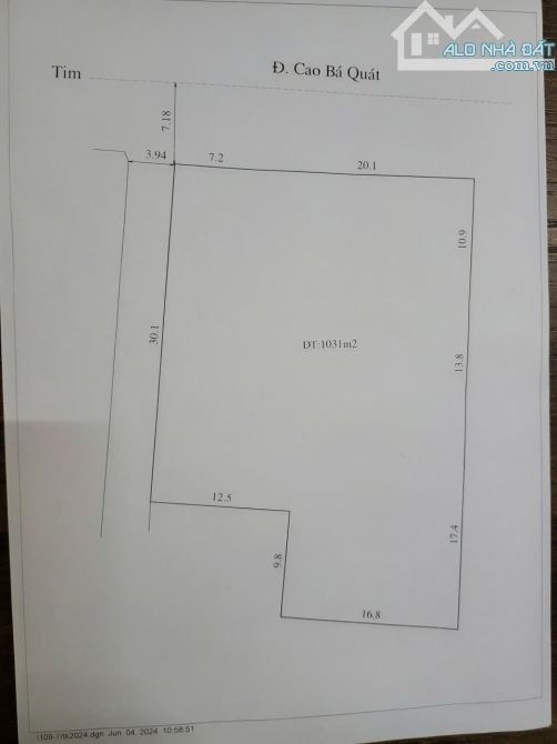 MẶT TIỀN CAO BÁ QUÁT- 1057m2 giá bán chỉ 25 triệu/m2 - 4