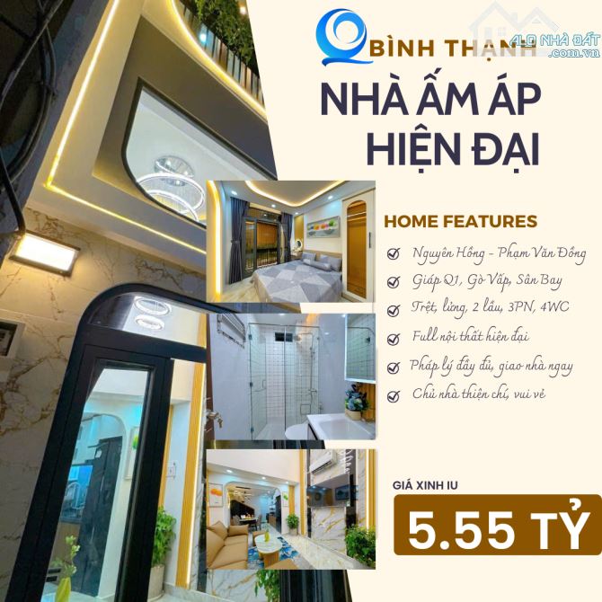 Nhà Bình Thạnh full nội thất 4 lầu giá 5.55 tỷ. Mang quần áo vào là ở được ngay.