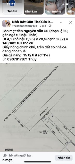 Bán Nền Trục Chính Hẻm 38 Đường 3/2, P. Hưng Lợi, Q. Ninh Kiều, Tp Cần Thơ - 1