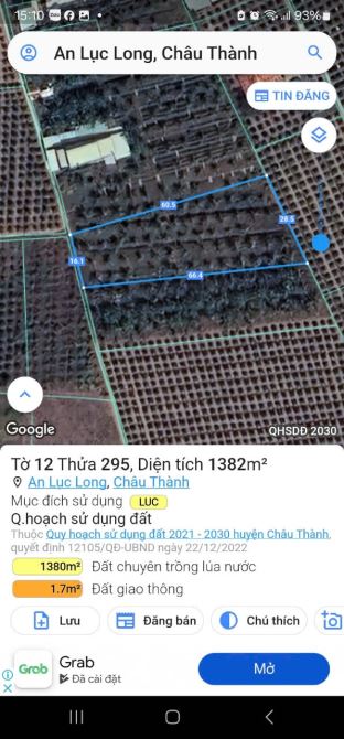 1382m2 đất lúa 430 triệu An Lục Long_Châu thành_Long An rẻ ngộp - 1