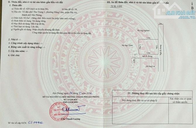 Bán nhà Thư Trung - Hải An, DT 46m 4 tầng, lô góc, mặt ngõ chính, GIÁ 3.5 tỉ - 4