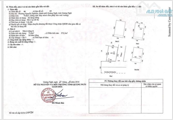 Bán nhà hai mặt tiền Trần Hưng Đạo TP Quảng Ngãi