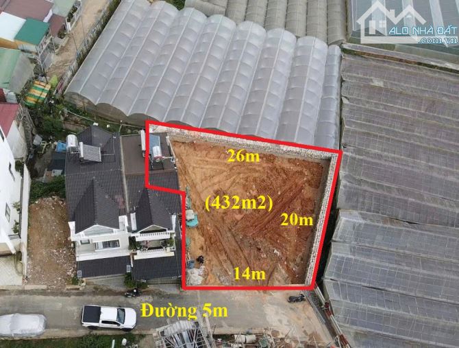 Bán lô đất 432m2 ngang 14m nở hậu cách tt Đà Lạt chỉ 3km giá 13 tỷ