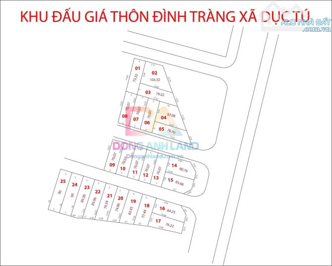 Bán đất Đấu Giá Đình Tràng ,Dục Tú, Đông Anh, Trục Chính 25m liên Xã Kinh Doanh - 1