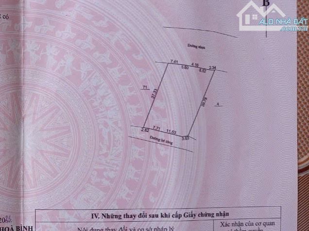 một lô đất ngay mặt đường  thổ cư dưới hòa bình  .diện tích 1005,6m2 giá 3tỷ500tr - 5