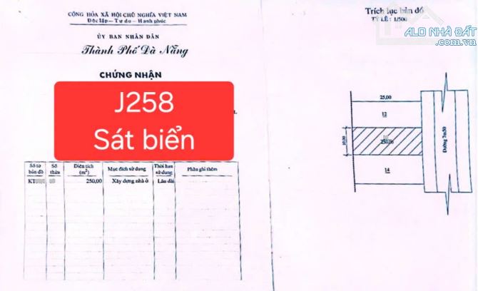 🔴💥Bán đất J258 - sát biển Nguyễn Tất Thành - Gía quá rẽ