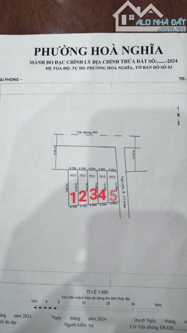 BÁN ĐẤT MẶT ĐƯỜNG 402, TƯ THỦY, DƯƠNG KINH / GIÁ CHỈ 1,4 TỶ