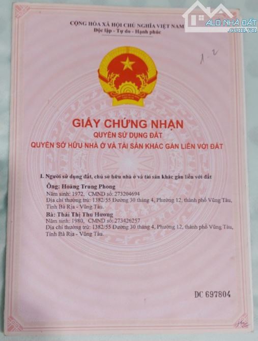 🛑Chính chủ CẦN BÁN GẤP ĐẤT THỔ CƯ trong tuần (đến 07/12) Nền phường 12, Tp Vũng Tàu, Bà R