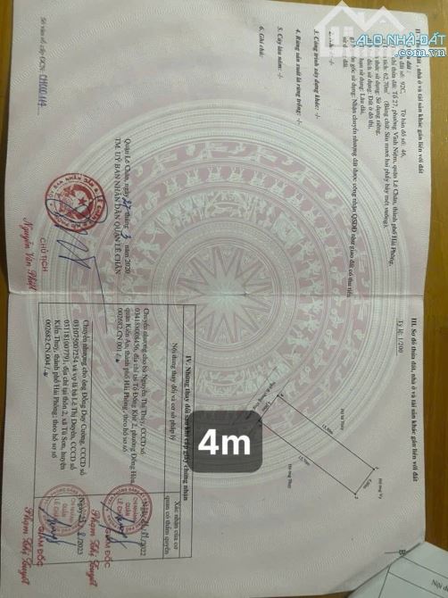 Bán nhà 4 tầng tại thiên Lôi, vĩnh niệm, Lê Chân, giá 4 tỷ 450tr - 1