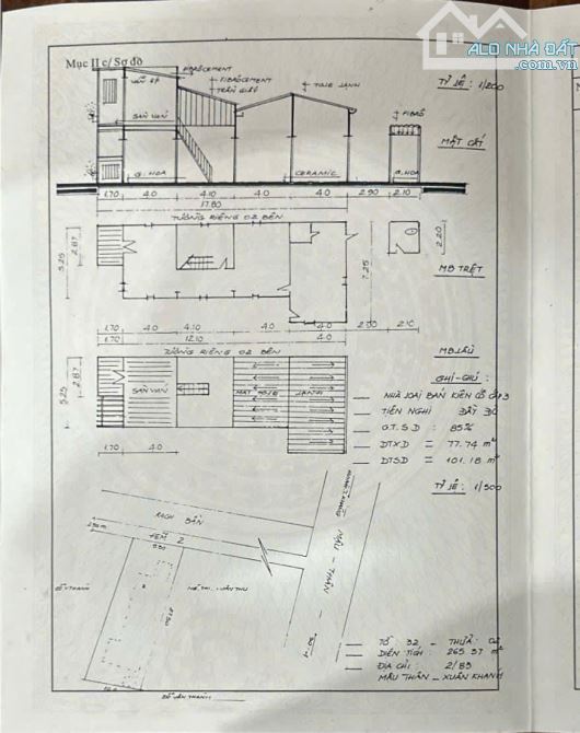 BÁN NHÀ MẶT TIỀN ĐƯỜNG MẠC THIÊN TÍCH (gần cầu bắt ngang). DT 300m2 - 2