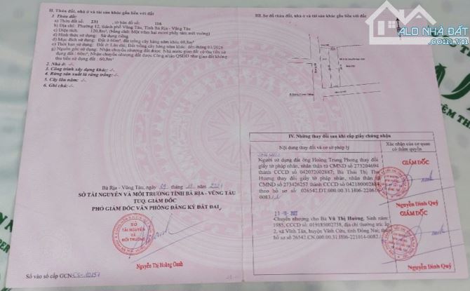 🛑Chính chủ CẦN BÁN GẤP ĐẤT THỔ CƯ trong tuần (đến 07/12) Nền phường 12, Tp Vũng Tàu, Bà R - 3