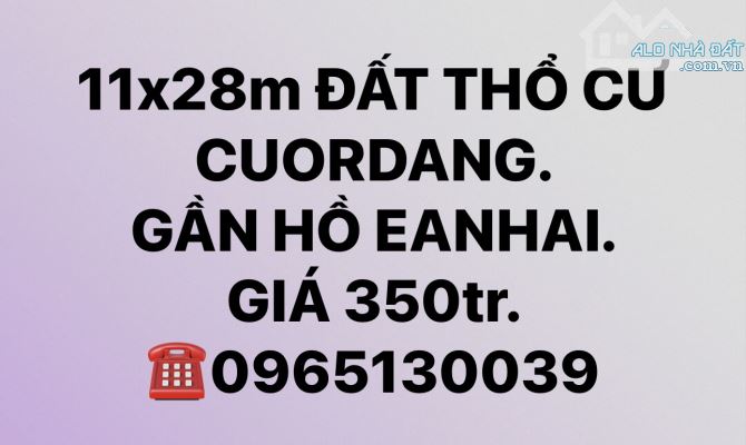 11x28m ĐẤT THỔ CƯ GÓC 2 MẶT TIỀN NGAY HẺM QL14. GẦN HỒ EANHAI - 5