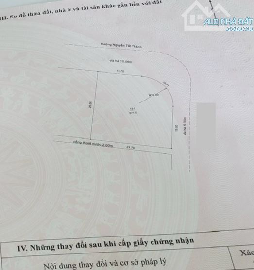 Đất 2 mặt tiền Nguyễn Tất Thành, Hoà Minh, Liên Chiểu. S= 571m2 ( 21x27) giá: 75triệu/m2