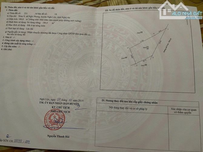 BĐS đầu tư! Bán lô đất mặt đường 72 mét đoạn khu vực ủy ban xã Nghi Phong  - Diện tích 180 - 1