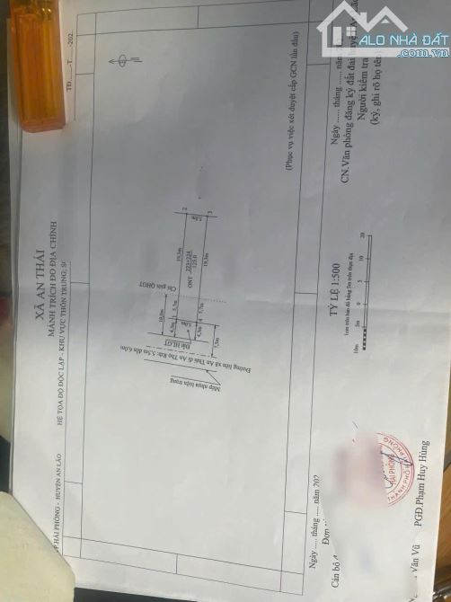 Bán 125m2 mặt đường trục chính An Thái, An Lão, Hp giá 1,7x tỷ Ngang 5 vuông vắn, sổ đỏ ch