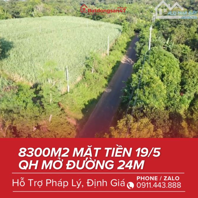 💥BÁN 1300M2 ĐẤT MẶT TIỀN ĐƯỜNG TIỀM NĂNG 19/5 - 1