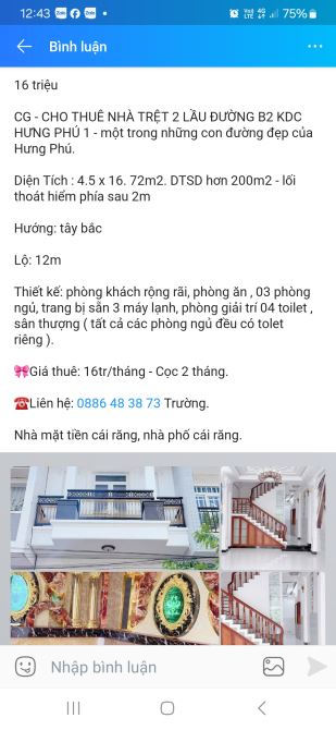 Nhà 2 lầu vị trí đắc địa kdc Hưng Phú - 1