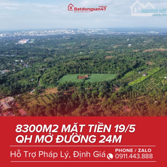 💥BÁN 1300M2 ĐẤT MẶT TIỀN ĐƯỜNG TIỀM NĂNG 19/5 - 3