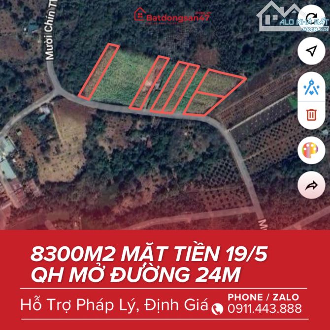 💥BÁN 1300M2 ĐẤT MẶT TIỀN ĐƯỜNG TIỀM NĂNG 19/5 - 5