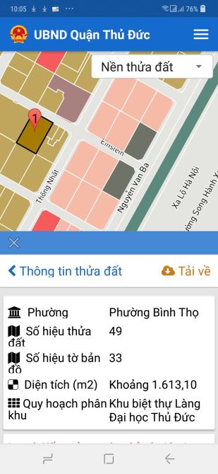 Bán nhà biệt thự làng Đại Học Thủ Đức đường Einstein P. Bình Thọ (1.613m2) 150 tỷ ~ 93tr - 1
