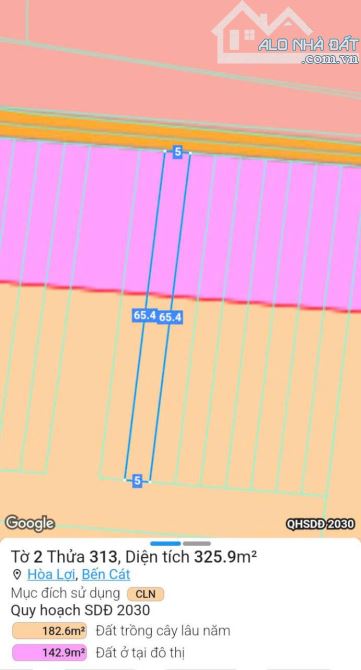 BÁN ĐẤT P.HOÀ LỢI, TP.BẾN CÁT, DT:10x65, TC60M2, SHR, GIÁ 2,4 TỶ - 2