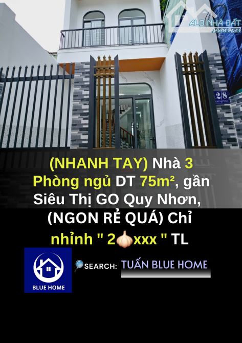 (NHANH TAY) Nhà 2 Tầng - 3Phòng ngủ hẻm cạn rộng Trạng Quỳnh, Quy Nhơn rộng 75m2 2ty4x