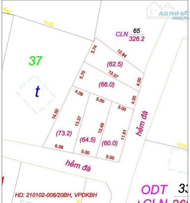 Cần bán lô đất đường Bùi Hữu Nghĩa, P. Bửu Hoà, Biên Hoà 5,2tỷ - 7