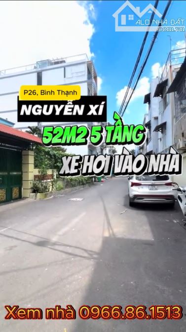 Chủ hạ từ 2,7 tỷ còn 2 tỷ 480. Bán nhà 52m2 hẻm 7m gần Vincom NGUYỄN XÍ. Xây 1 trệt 4 lầu