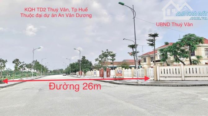 MẶT TIỀN LÊ TỰ ĐỒNG ĐƯỜNG 26M - KQH CẠNH TRỤ SỞ CÔNG AN TỈNH, PHƯỜNG THUỶ VÂN, TP HUẾ