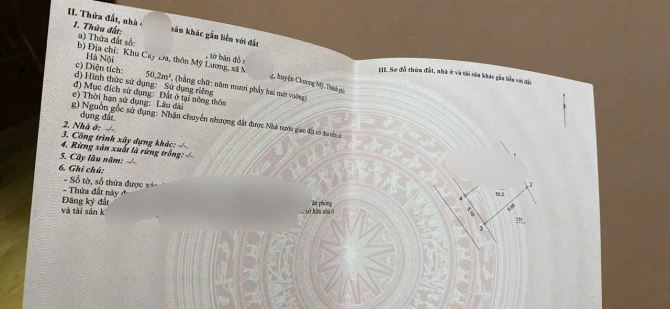 cc gửi bán 50,2m đất full tại mỹ lương ngay sát trường học nguyễn văn trỗi