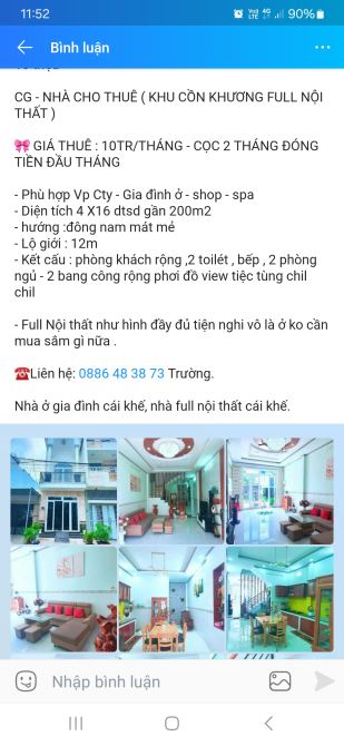 Nhà full nội thất khu biệt thự cồn khương - 1