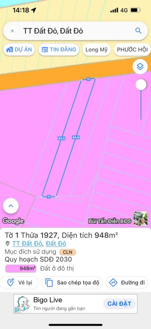 MẶT TIỀN Phạm Duy Trinh - TT Đất Đỏ - Đất Đỏ - BRVT 🌈Dt: 948m2 - 3