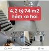 CỰC HOT 74 m2 NHÀ 2 Tầng chỉ 4,2 tỷ HẺM XE HƠi Sổ Riêng gần Lê Văn VIỆT Q9