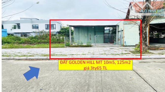 🍁🍁Đất mặt tiền đường 10m5 Golden Hill ngay THCS Đàm Quang Trung Gía 3ty65 TL