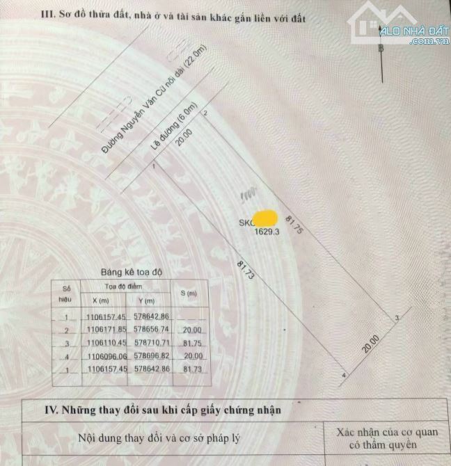 Bán đất mặt tiền đường Nguyễn Văn Cừ nối dài, DT: 60m x 82m= 6.519m2 - 1