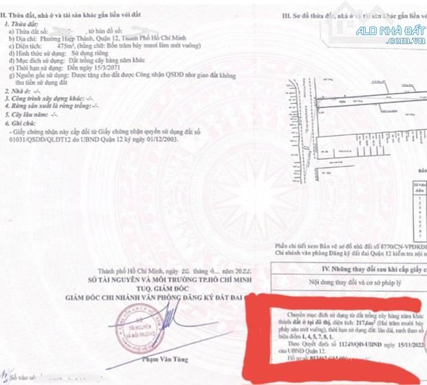 Bán nhà mặt tiền Đ. Hiệp Thành 13,ngay chợ Hiệp Thành, DT: 23 x 100 (CN: 2.185m2) - 1